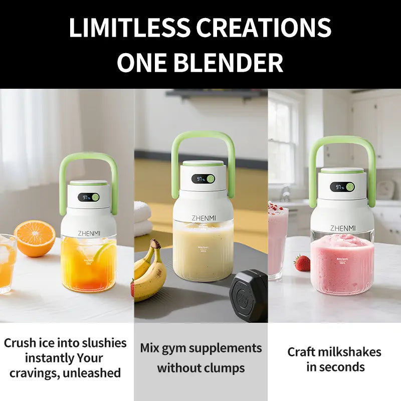ZHENMI Cordless Blender – 33oz Smoothie & Shake Maker