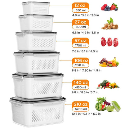 Kitchen Fruit Organizer with Double Layer Drainage