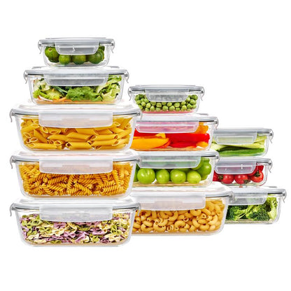 Stackable Glass Food Storage Set for Kitchen