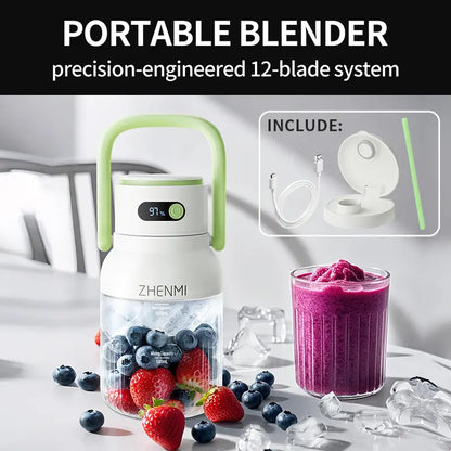 ZHENMI Cordless Blender – 33oz Smoothie & Shake Maker